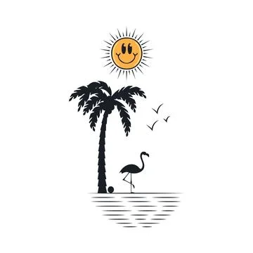 Happy summer on the beach Stock-Illustration