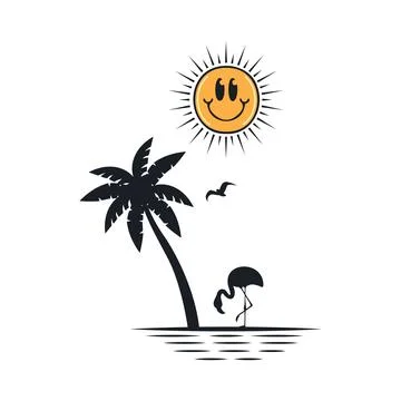 Happy summer on the beach Stock-Illustration
