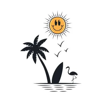 Happy summer on the beach Stock-Illustration