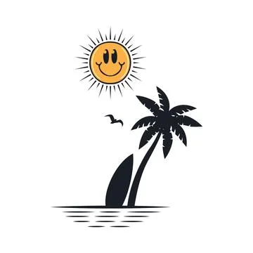 Happy summer on the beach Stock-Illustration