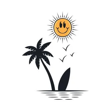 Happy summer on the beach Stock-Illustration