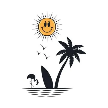 Happy summer on the beach Stock-Illustration