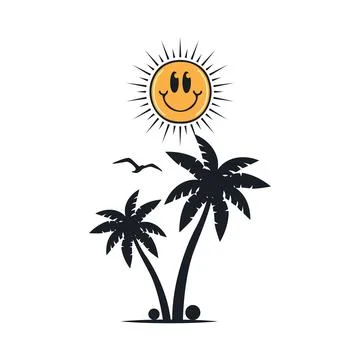 Happy summer on the beach Stock-Illustration