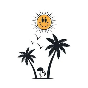 Happy summer on the beach Stock-Illustration