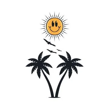 Happy summer on the beach Stock-Illustration