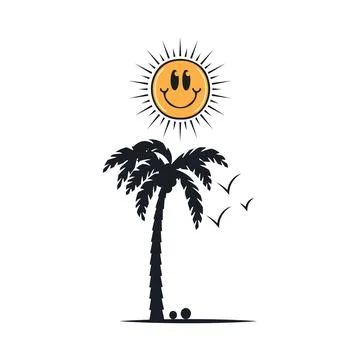 Happy summer on the beach Stock-Illustration