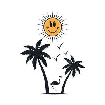 Happy summer on the beach Stock-Illustration