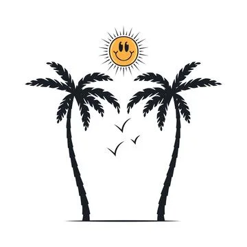 Happy summer on the beach Stock-Illustration