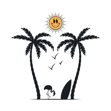 Happy summer on the beach Stock-Illustration