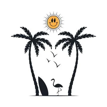 Happy summer on the beach Stock-Illustration