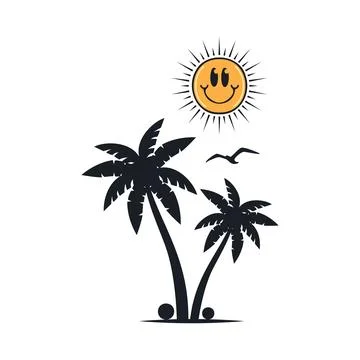 Happy summer on the beach Stock-Illustration