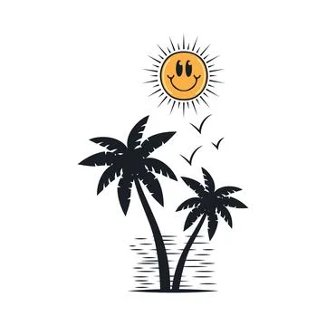 Happy summer on the beach Stock-Illustration