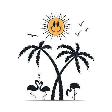 Happy summer on the beach Stock-Illustration