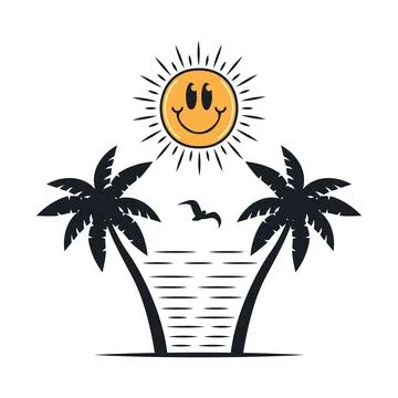 Happy summer on the beach Stock-Illustration