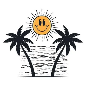 Happy summer on the beach Stock-Illustration