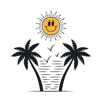 Happy summer on the beach Stock-Illustration