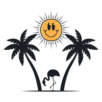 Happy summer on the beach Stock-Illustration