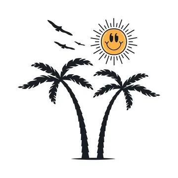 Happy summer on the beach Stock Illustration