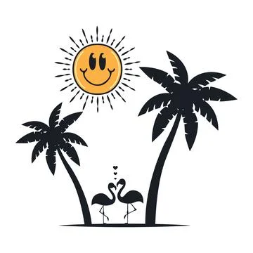 Happy summer on the beach Illustrazione stock