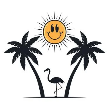 Happy summer on the beach Stock-Illustration