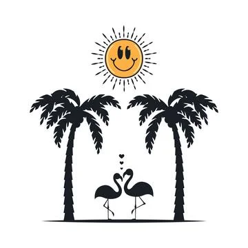 Happy summer on the beach Stock-Illustration
