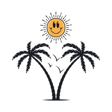Happy summer on the beach Stock-Illustration