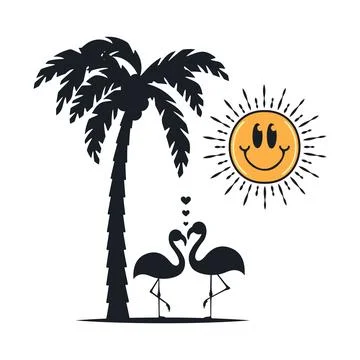 Happy summer on the beach Stock-Illustration