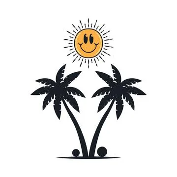 Happy summer on the beach Stock-Illustration