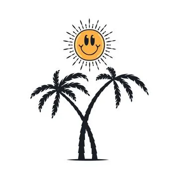 Happy summer on the beach Stock-Illustration