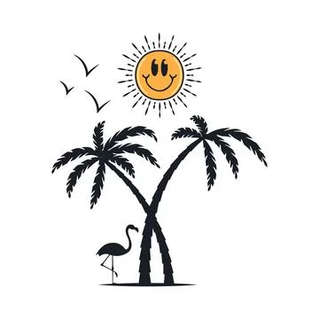 Happy summer on the beach Stock-Illustration