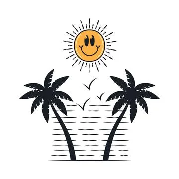Happy summer on the beach Stock-Illustration