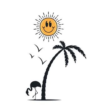Happy summer on the beach Stock-Illustration
