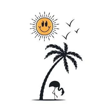 Happy summer on the beach Stock-Illustration