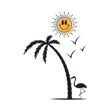 Happy summer on the beach Stock-Illustration