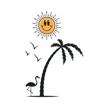 Happy summer on the beach Stock-Illustration