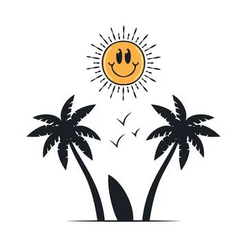 Happy summer on the beach Stock-Illustration
