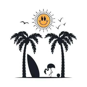 Happy summer on the beach Stock-Illustration