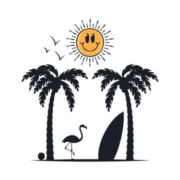 Happy summer on the beach Stock-Illustration