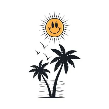 Happy summer on the beach Stock-Illustration