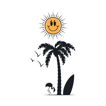 Happy summer on the beach Stock-Illustration