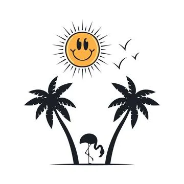 Happy summer on the beach イラスト素材