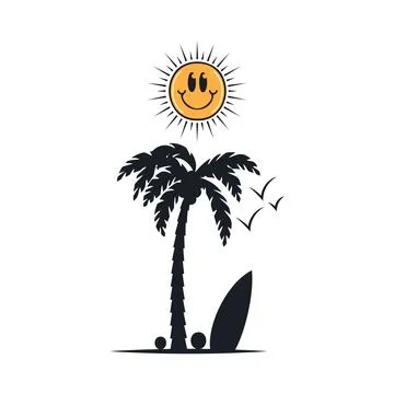 Happy summer on the beach Stock-Illustration