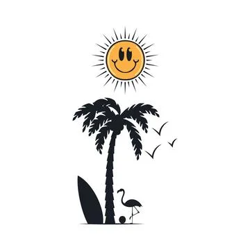 Happy summer on the beach Stock-Illustration