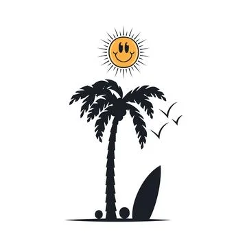 Happy summer on the beach Stock-Illustration