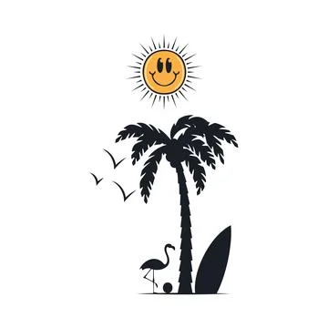 Happy summer on the beach Stock-Illustration