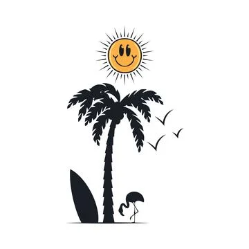 Happy summer on the beach Stock-Illustration