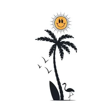 Happy summer on the beach Stock-Illustration