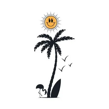 Happy summer on the beach Stock-Illustration