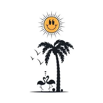 Happy summer on the beach Stock-Illustration