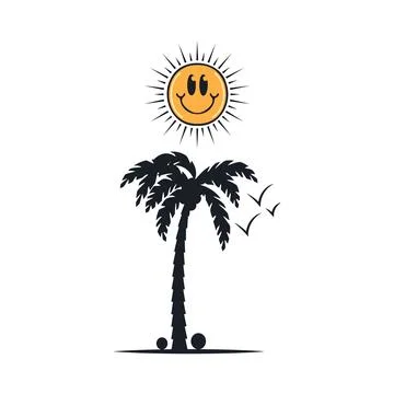 Happy summer on the beach Stock-Illustration